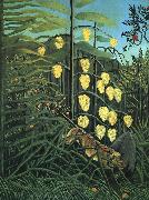 Henri Rousseau In a Tropical Forest: Fight Between a Tiger and a Bull oil painting